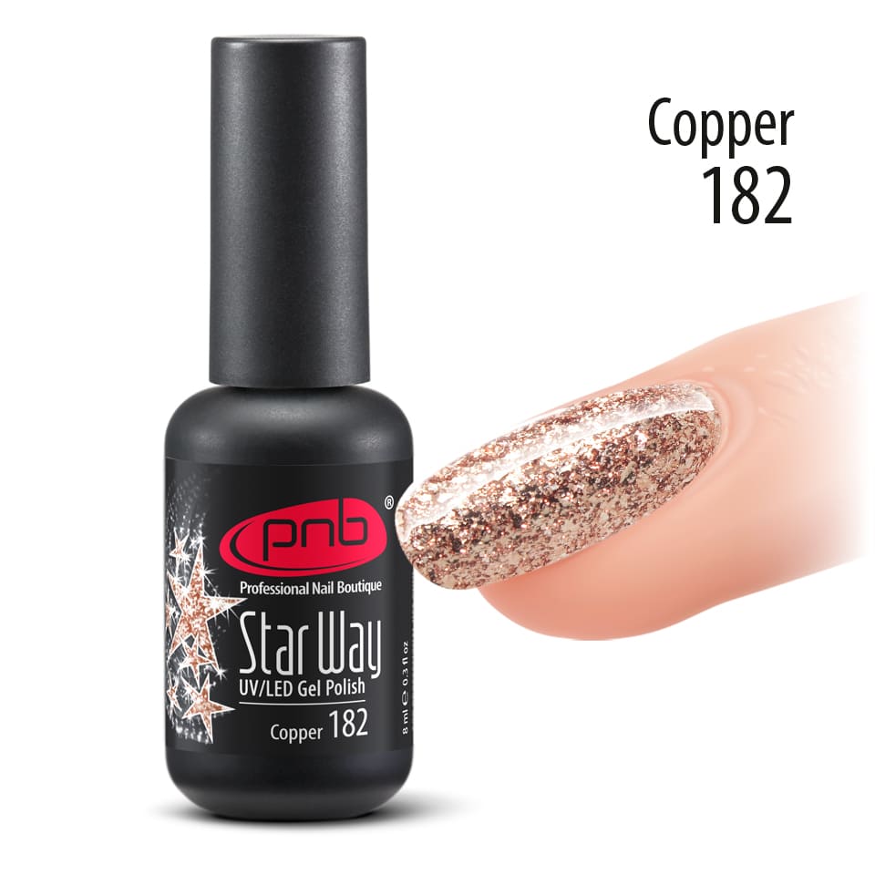 Гель-лак PNB "Star Way", Copper 182, 8 мл ()
