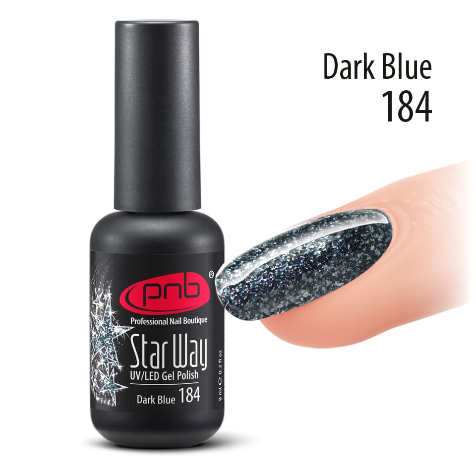Гель-лак PNB "Star Way", Dark Blue 184, 8 мл ()