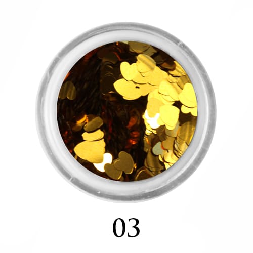 Блестки сердечки Adore 3 мм №03 ()