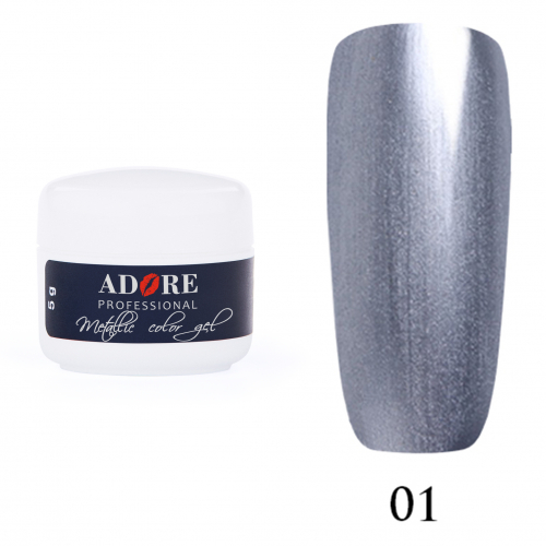 Гель-краска Adore Metallic color gel 5 г без липкого слоя №01 ()