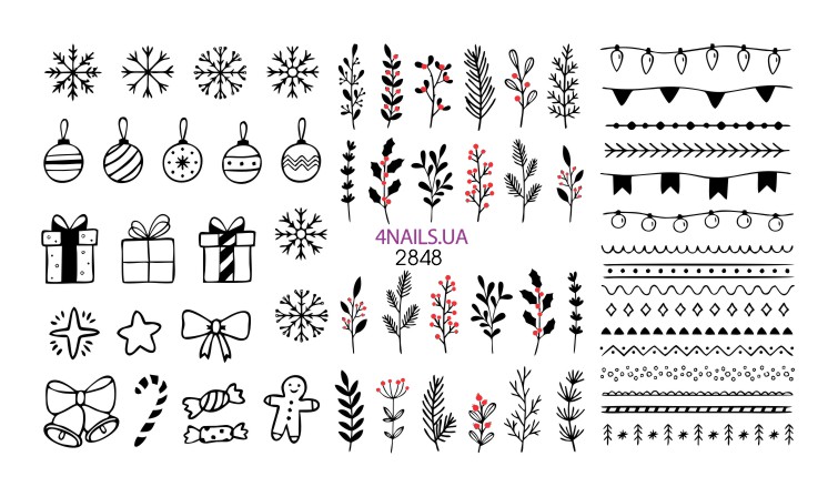 Новогодний слайдер для дизайна ногтей 4nails 2848 ()