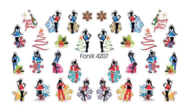 Новогодний слайдер дизайн для ногтей FoniX 4207 ()