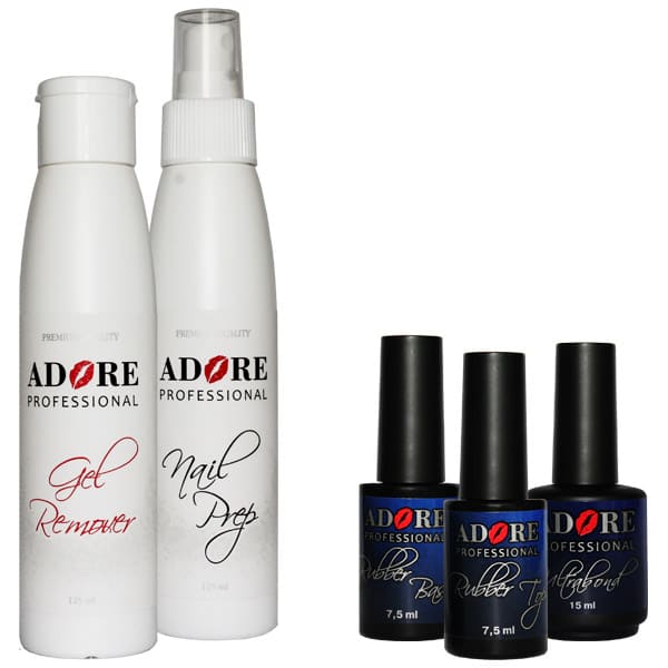 Мини-набор основных средств для покрытия гель-лаком Adore Professional ()