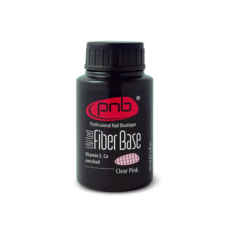 База с нейлоновыми волокнами Fiber Base PNB, прозрачно розовая, clear pink, 30 мл ()