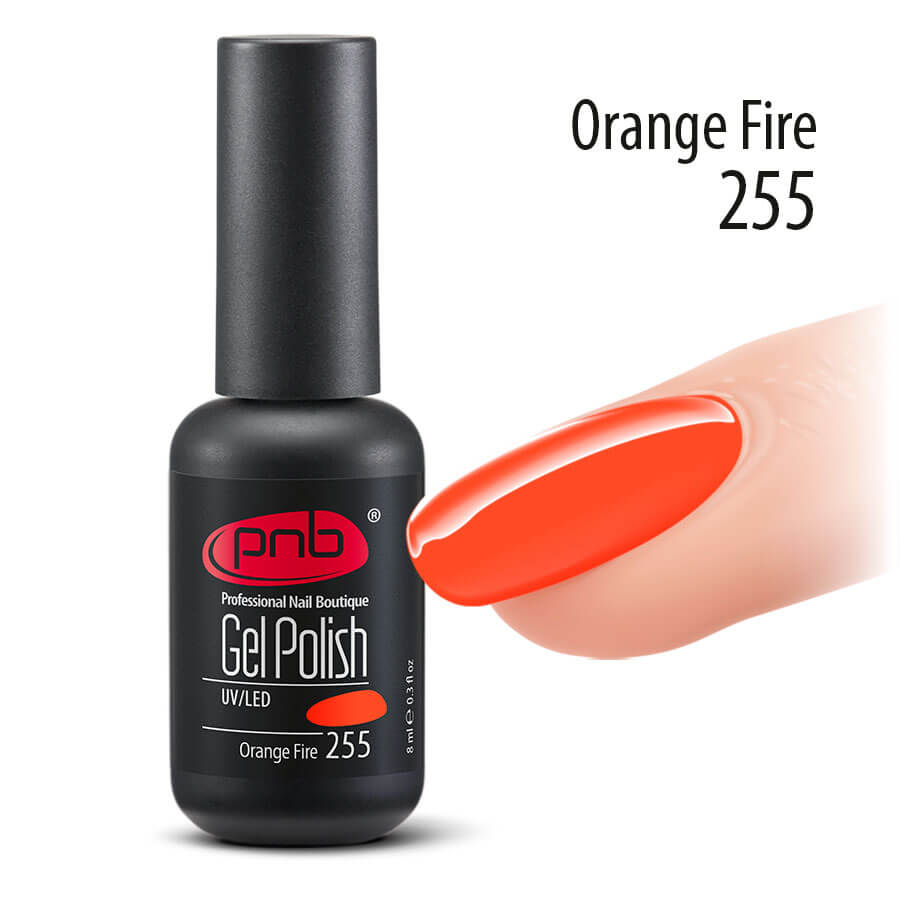 Гель-лак PNB Orange Fire 255, 8 мл ()