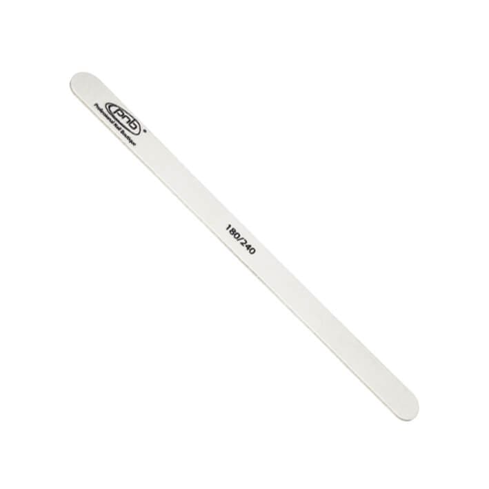 Пилка для ногтей PNB 180/240 White Wood, прямая узкая ()